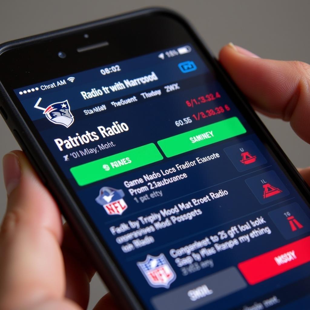 Patriots Radio App on Smartphone