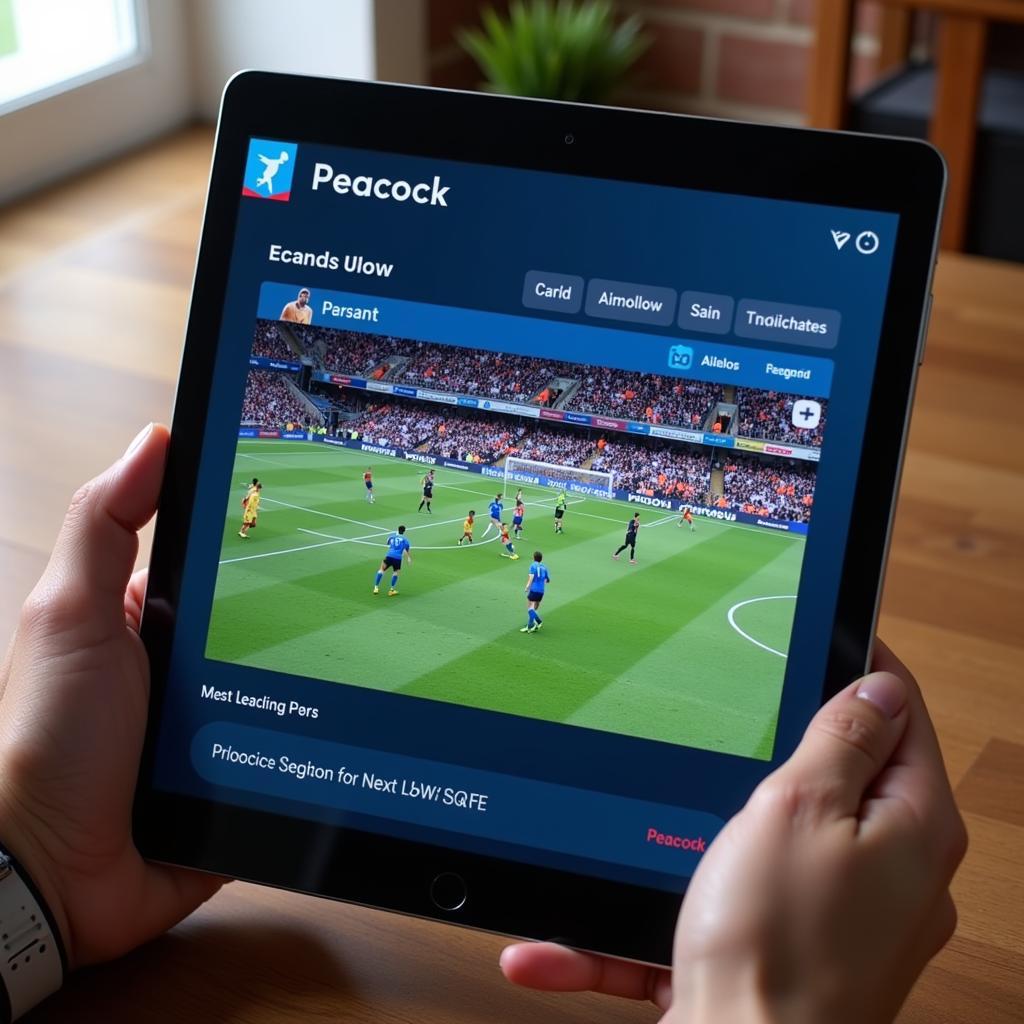 Peacock App Interface for Live Football