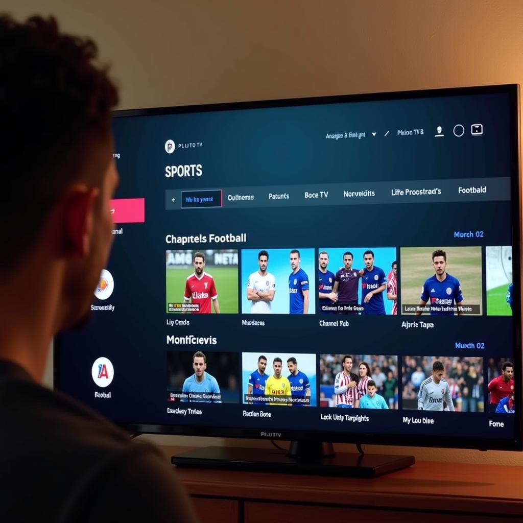 Pluto TV Football Interface