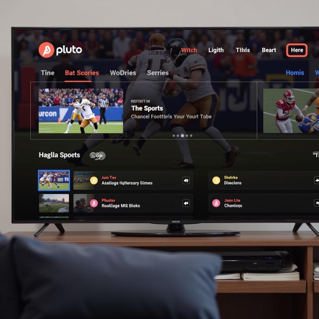 Pluto TV Football Interface