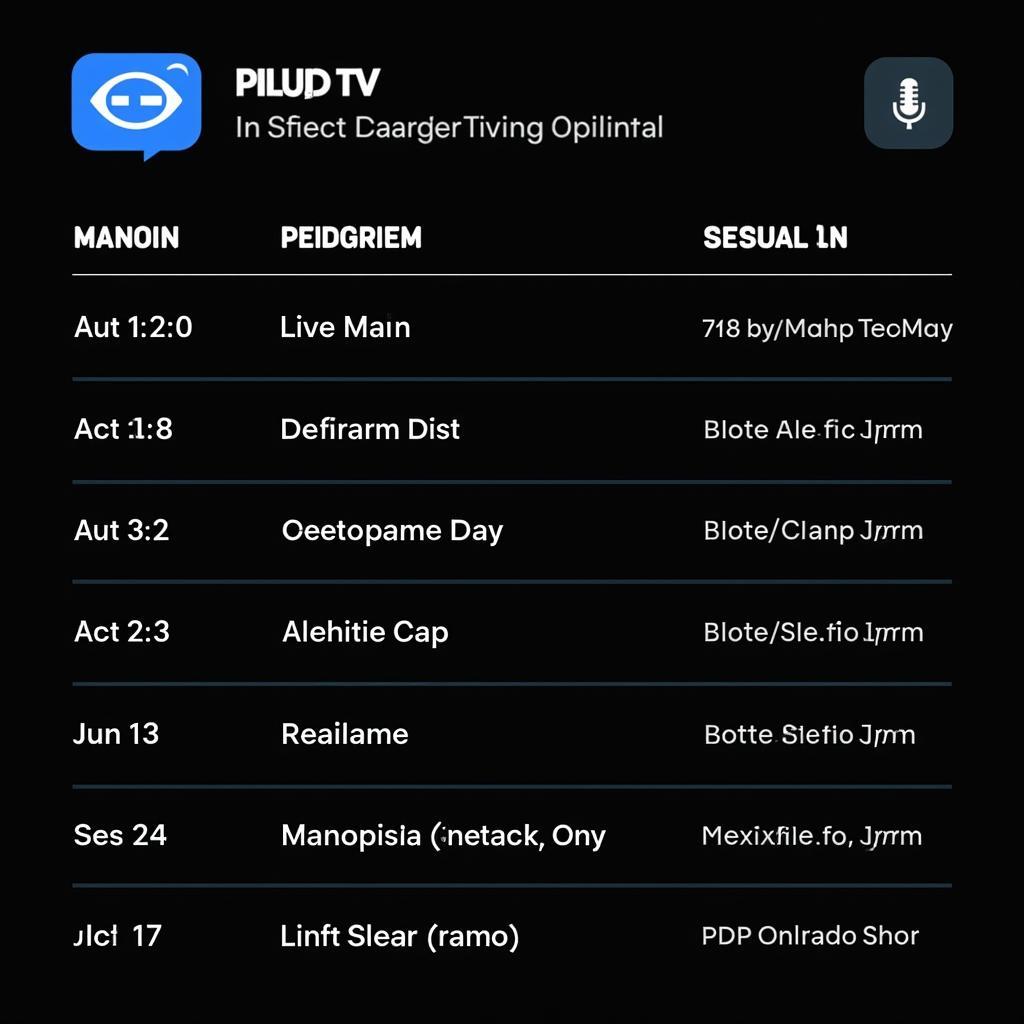 Pluto TV Football Schedule Example