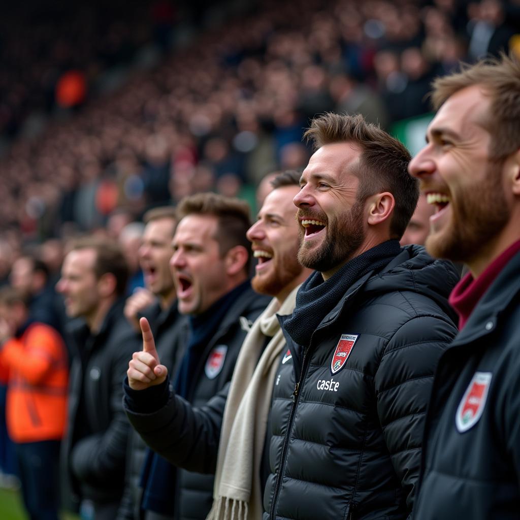 Premier League Fans Celebrating a Goal