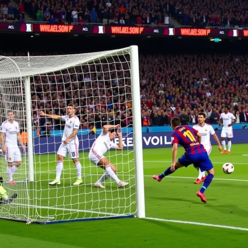 Lionel Messi Scores a Free Kick against Real Madrid in 2016