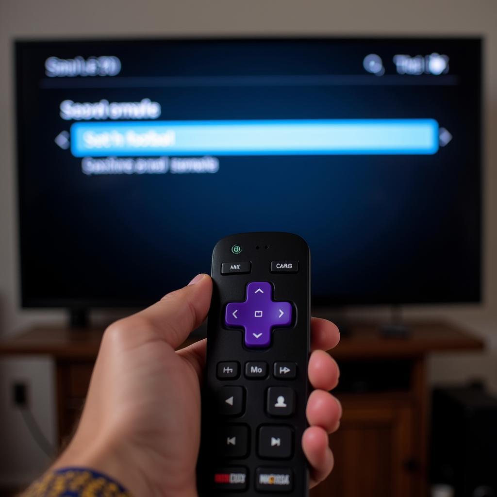 Using the Roku remote to search for football channels