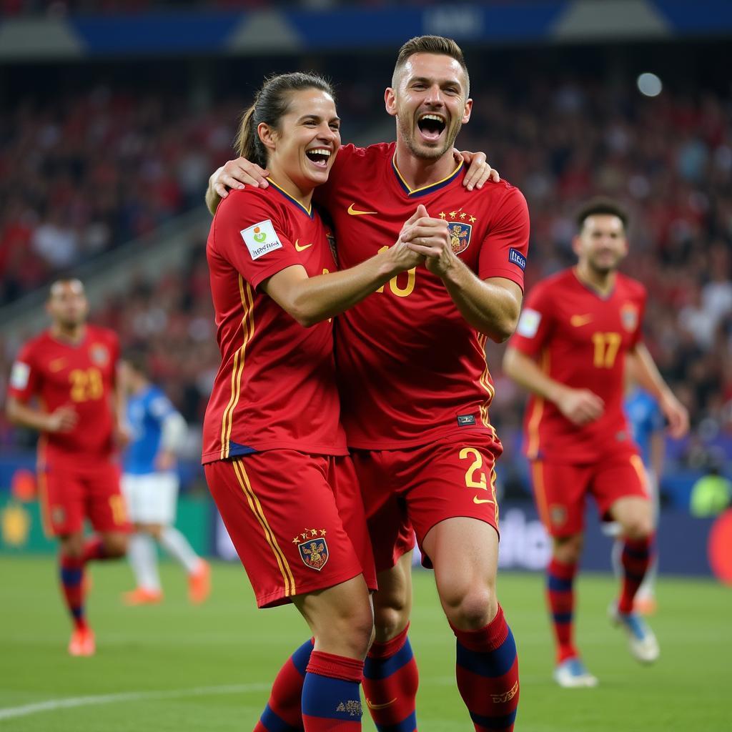 Russia Celebrates Goal Against Egypt