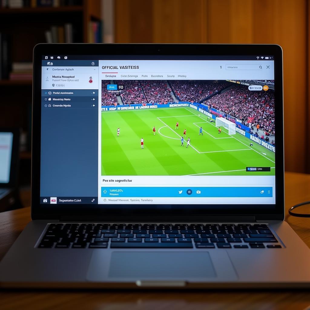 Safe and legal football streaming on a laptop