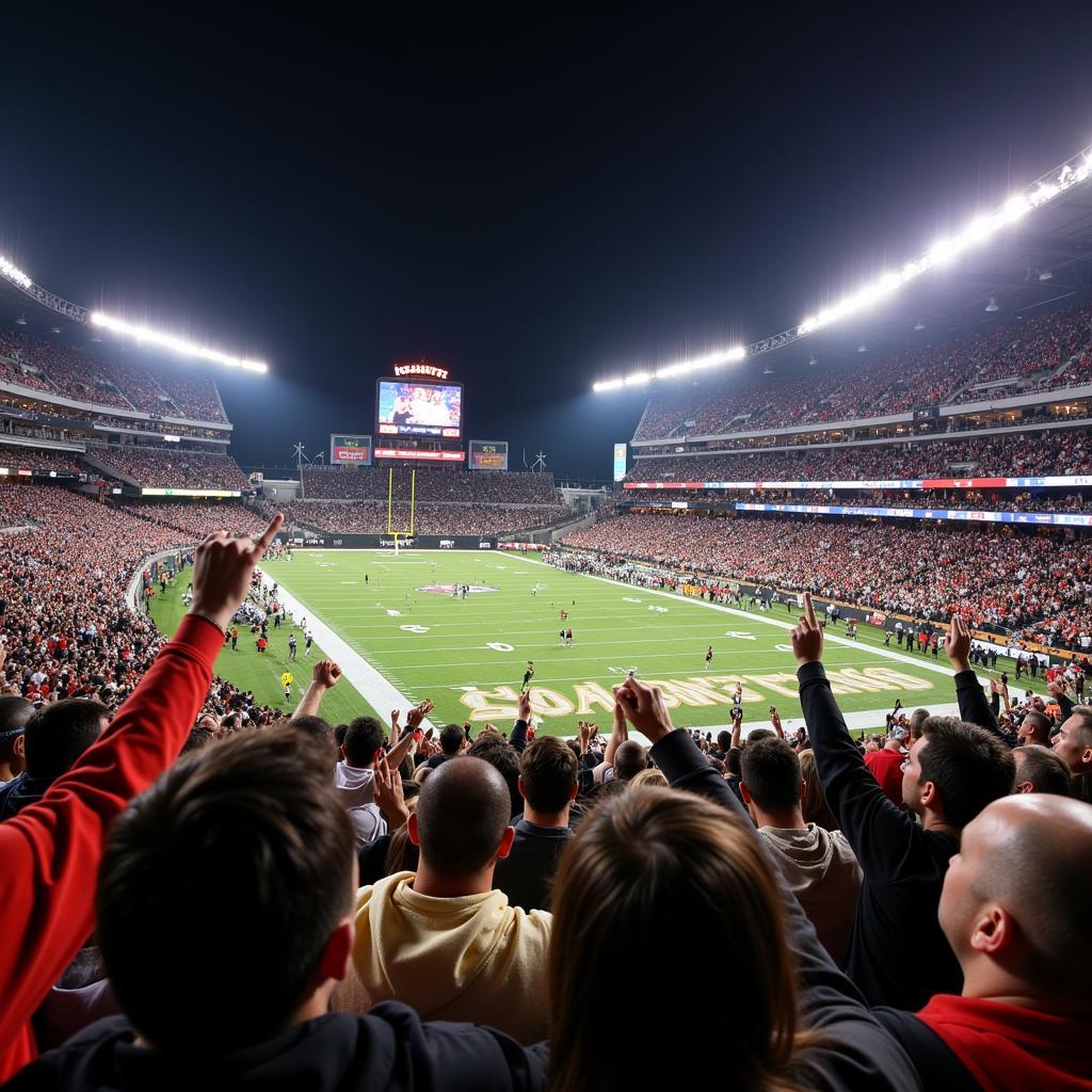 Saints fans cheering at a live game