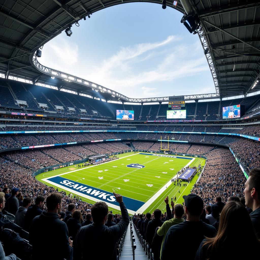 Seattle Seahawks fans creating an electric atmosphere at CenturyLink Field