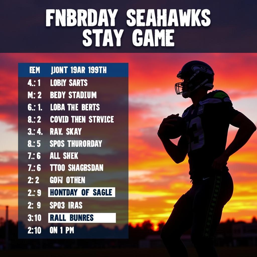 Seattle Seahawks Upcoming Games Schedule: Dates, times, and opponents for future matches.