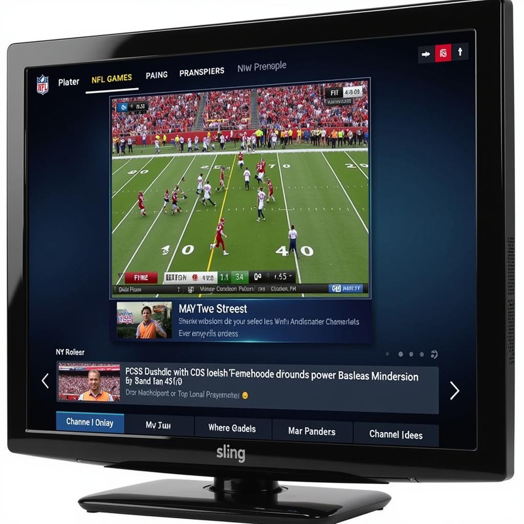 Sling TV Interface for NFL Games