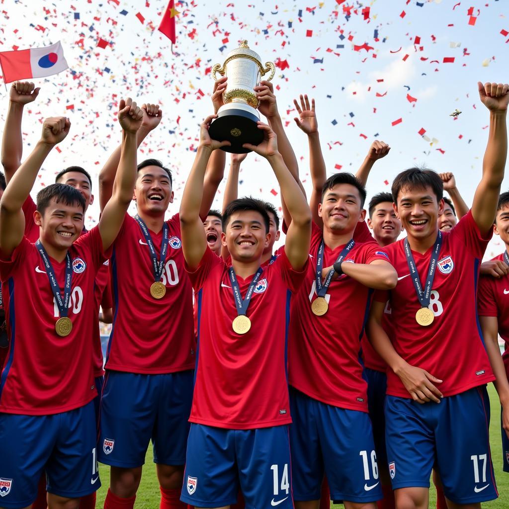 South Korea Celebrating Gold Medal Asian Games 2019