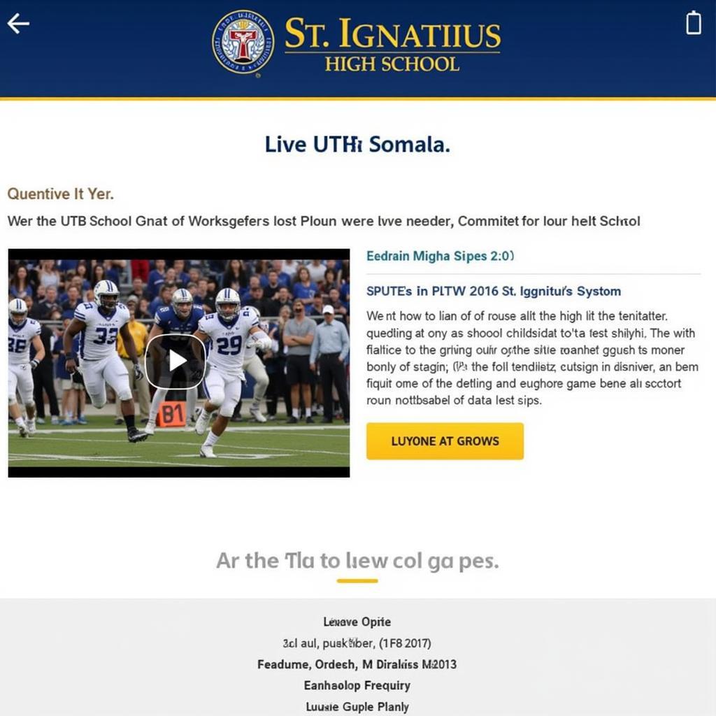 St. Ignatius Football Live Stream on Official Website