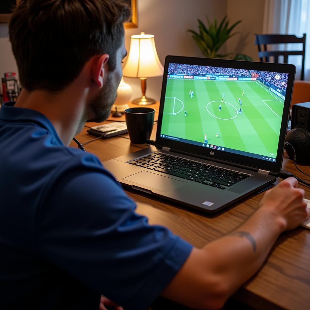 Streaming Football on a Laptop