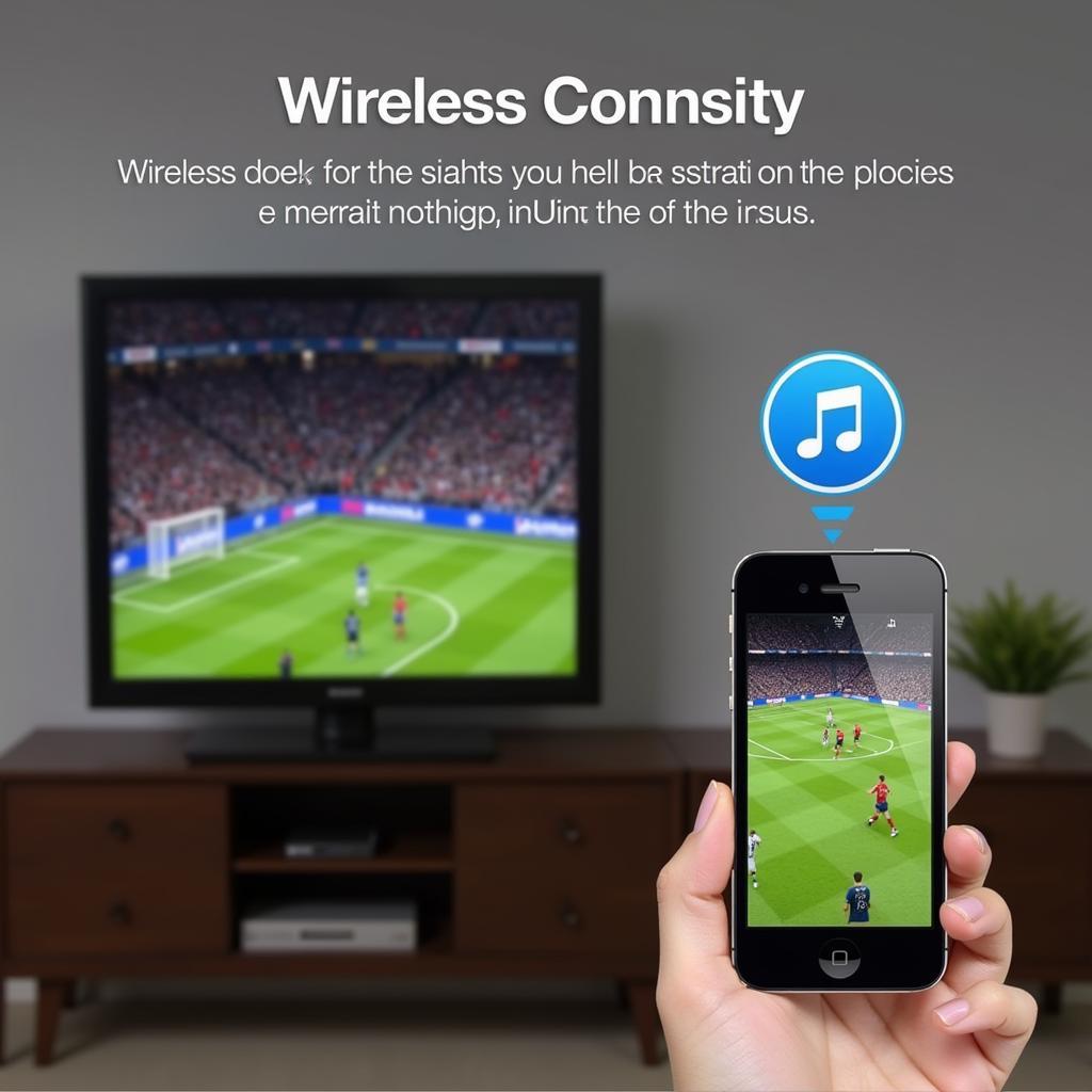 Streaming live football from an iPhone to a TV using Airplay.