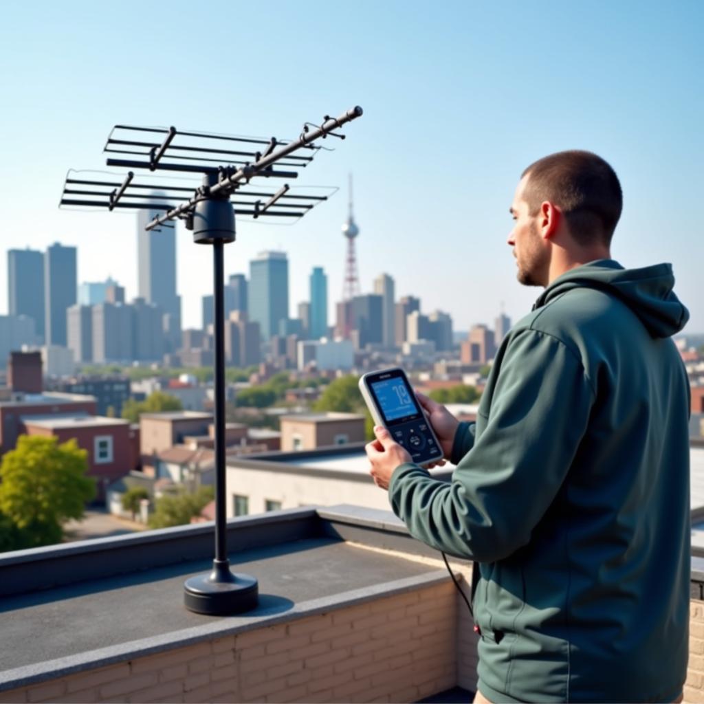 Setting up an antenna for Sunday Night Football