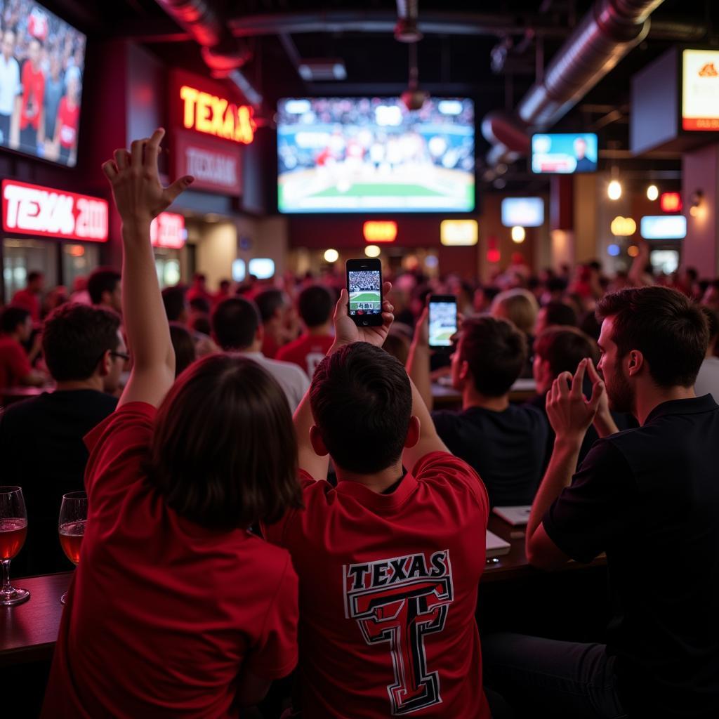 Texas Tech Football Fans Checking Live Scores