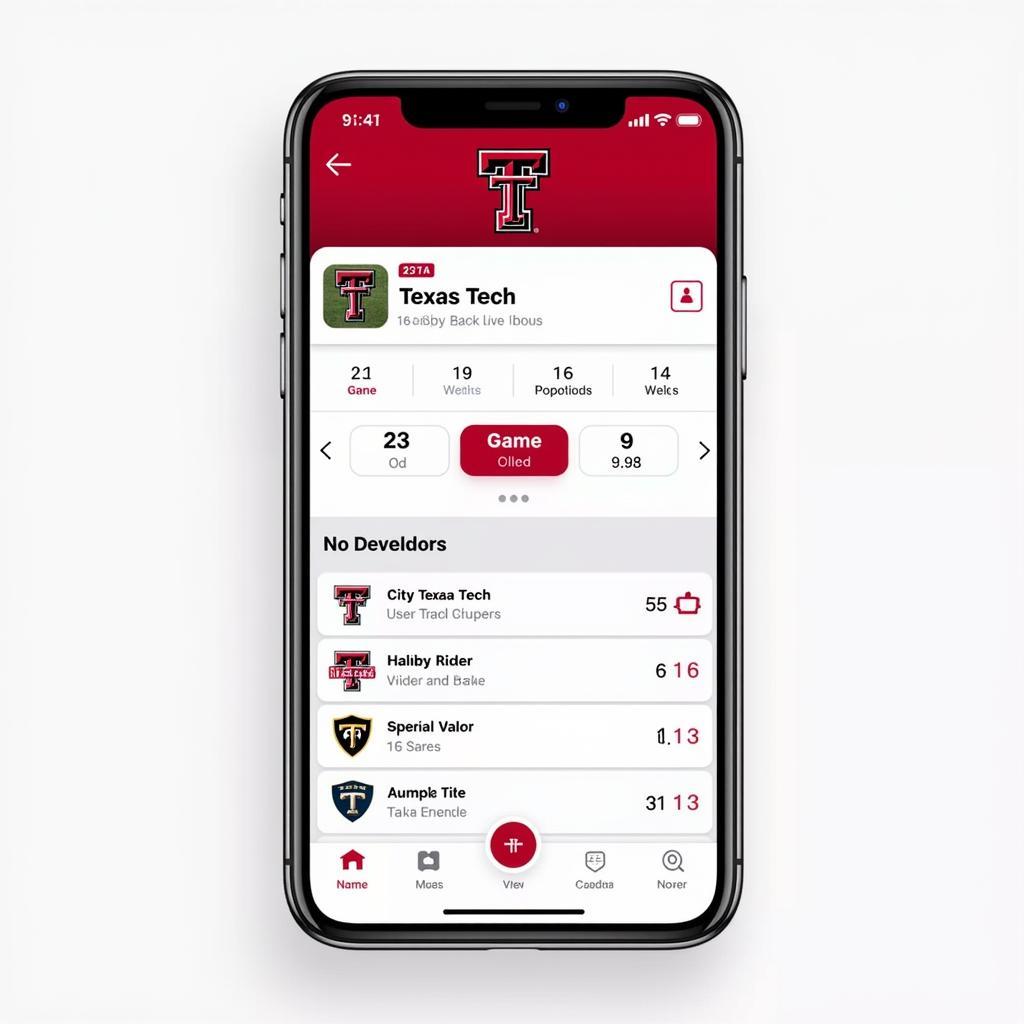 Texas Tech Football Live Scores on Mobile App