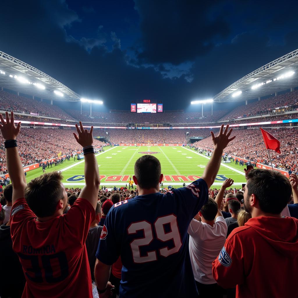 Thursday Night Football Fans Celebrating a Touchdown