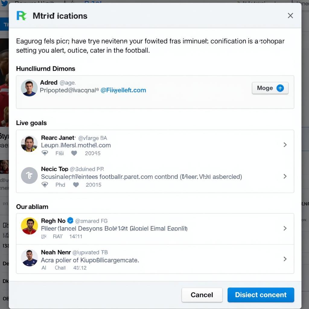 Twitter Notification Settings for Football Updates