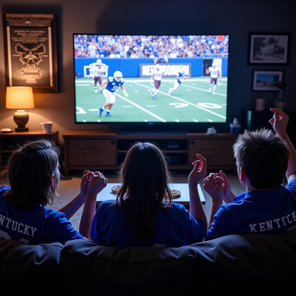 UK Football Fans Watching Game Live Stream