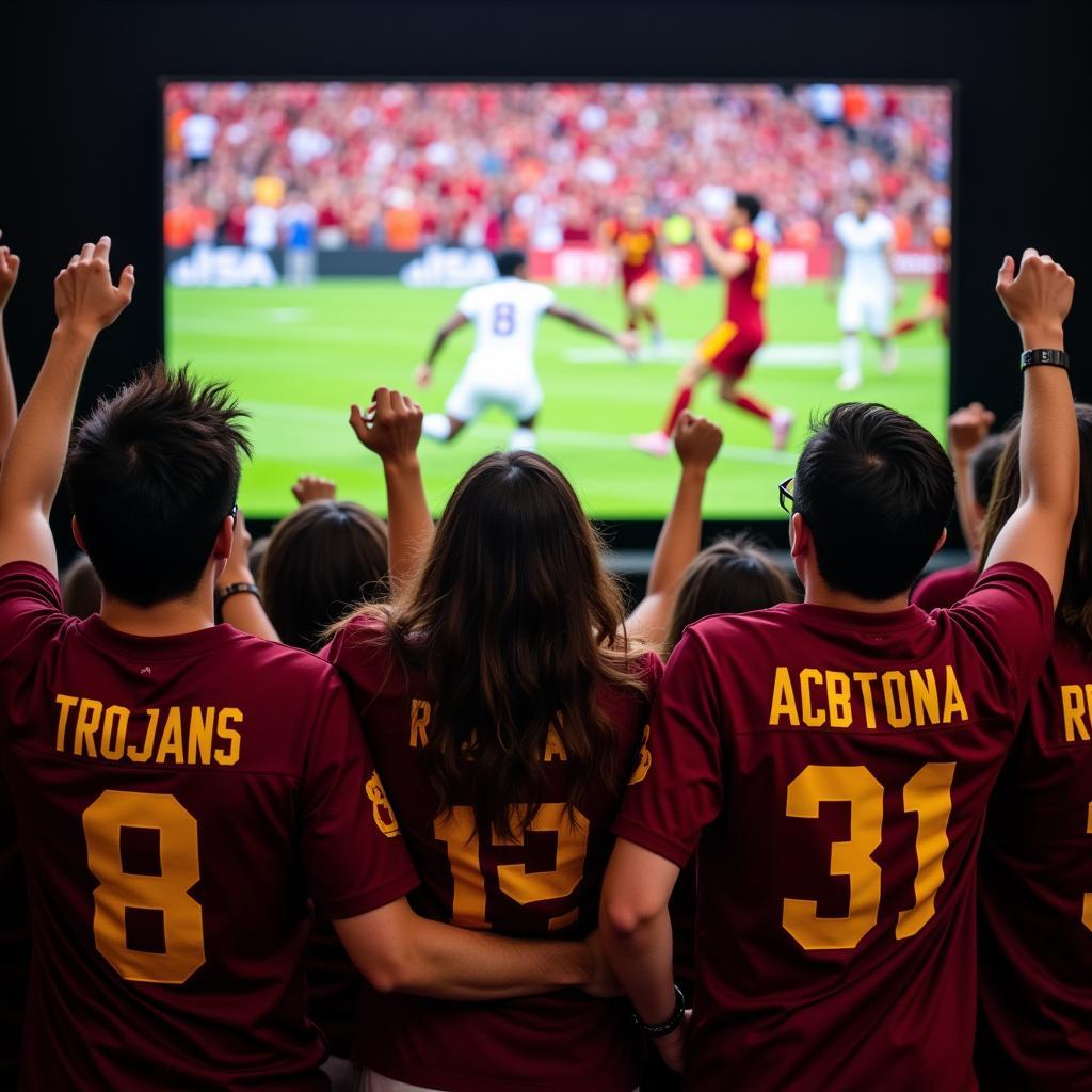 USC Trojans Fans Watching Game