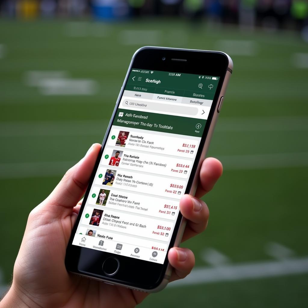 Using a Fantasy Football Live Scoring App on Mobile