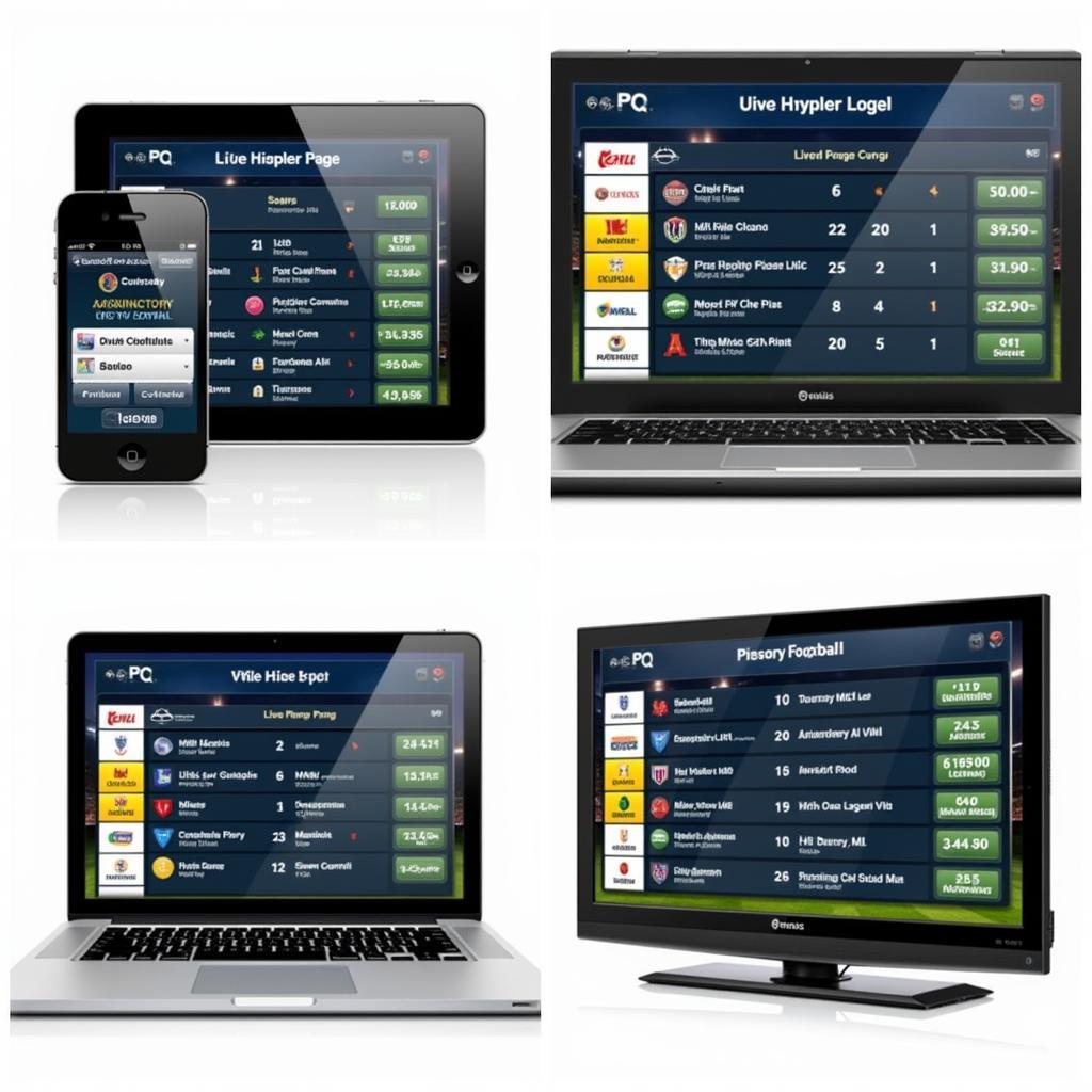 Various Devices Showing Live Football Scores