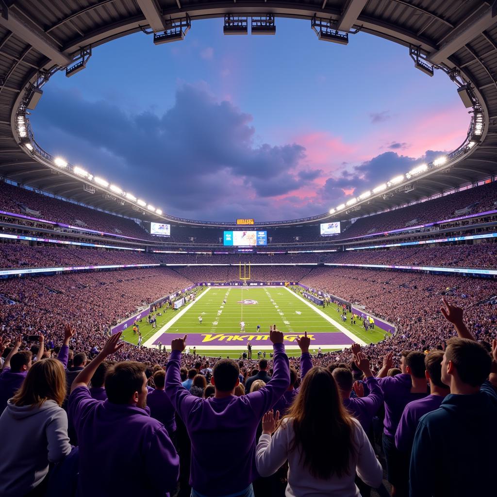 Vikings Fans Cheering at US Bank Stadium