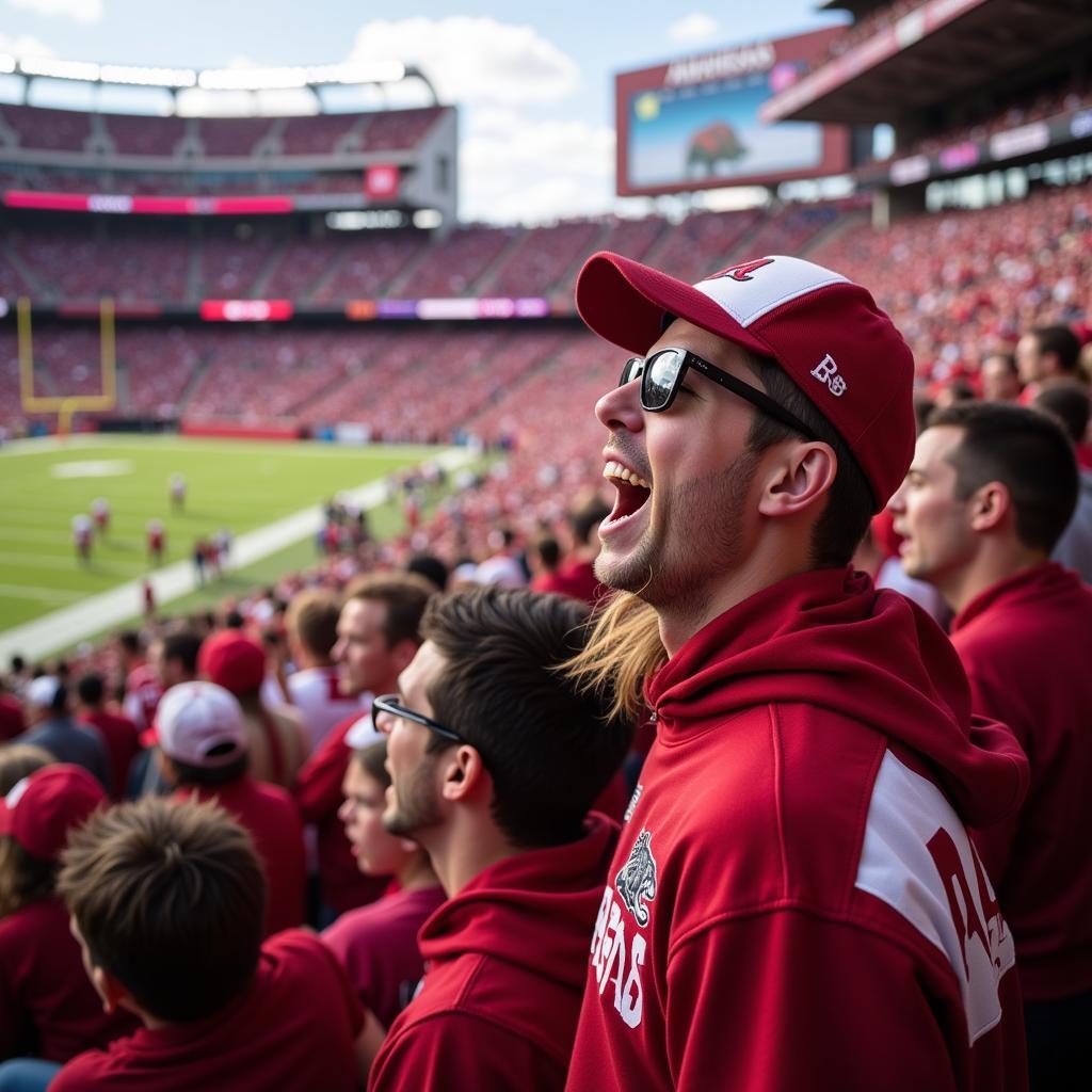 Watching Arkansas Razorbacks Football Game