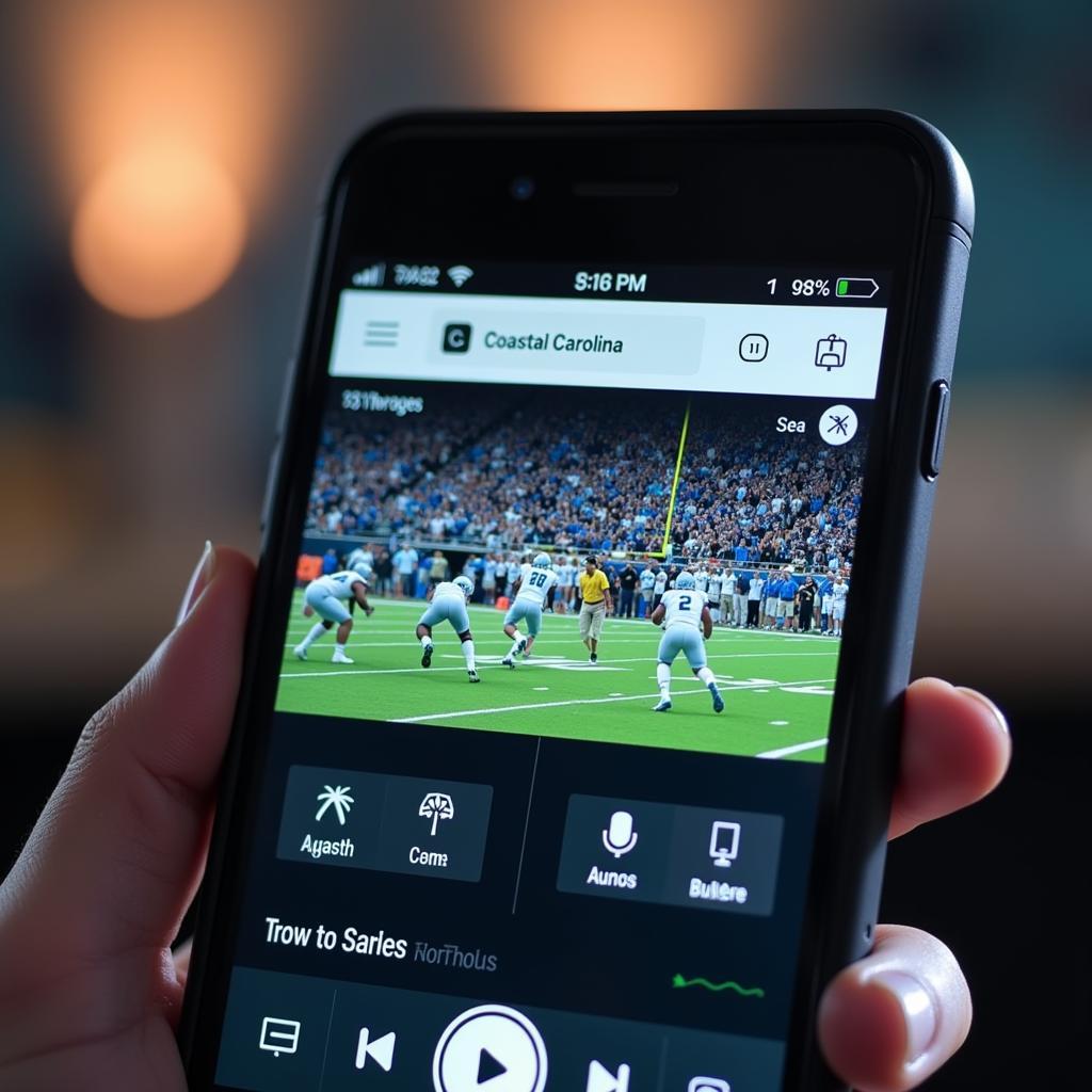 Watching Coastal Carolina Football on Mobile