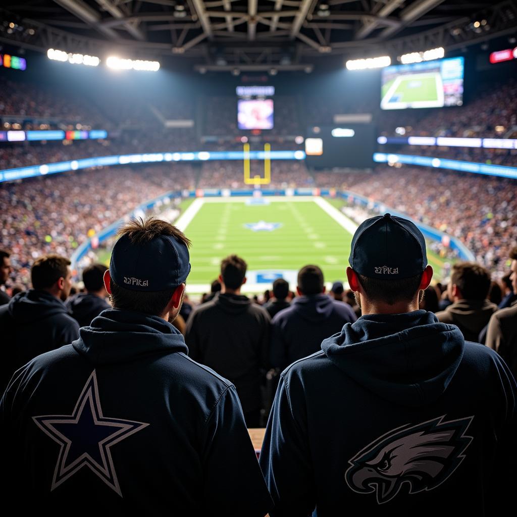 Fans Watching the Cowboys Eagles Game Live