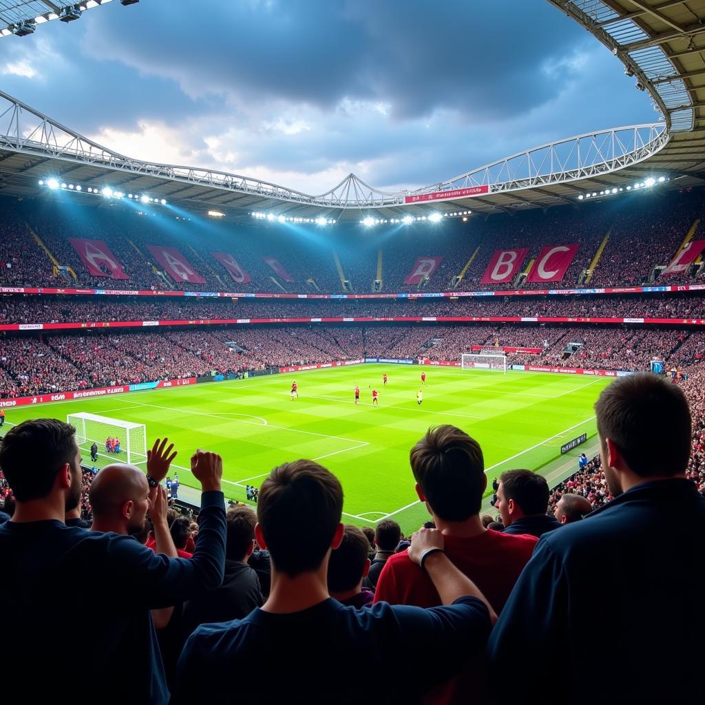 Fans Watching Football Goals Live in a Stadium