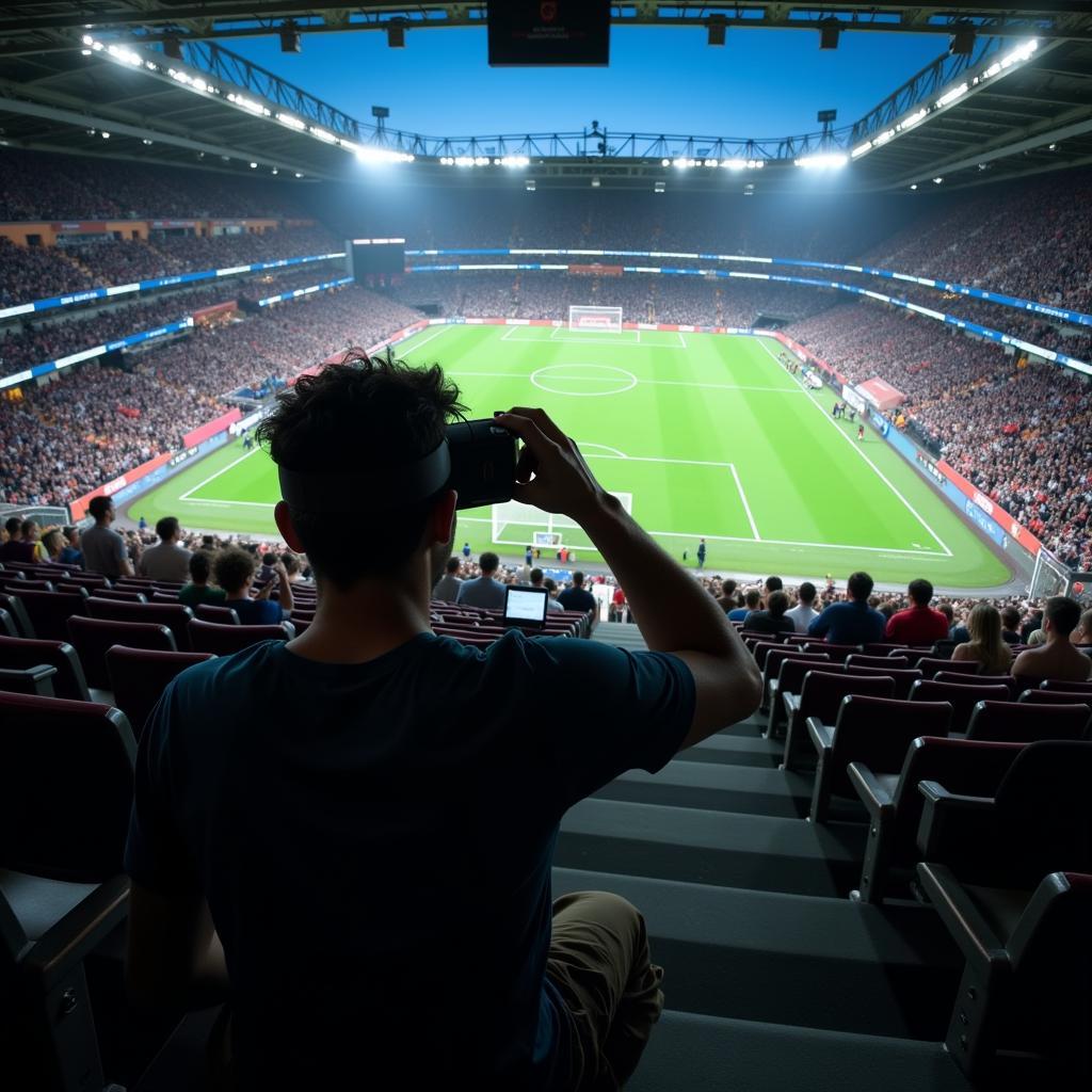 Watching Football HD Live Match on VR Headset