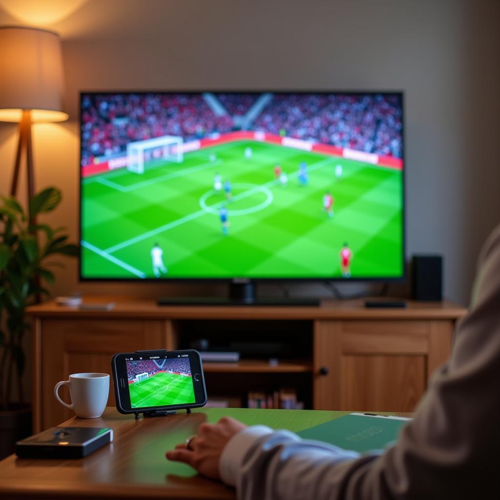 Streaming football match from mobile to TV screen