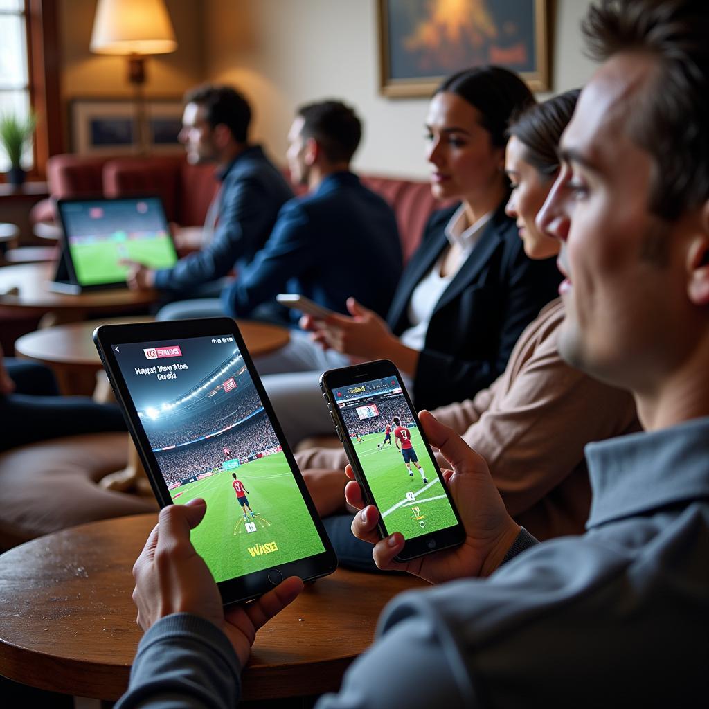 Fans Watching Football Weekly Live Show on Mobile Devices