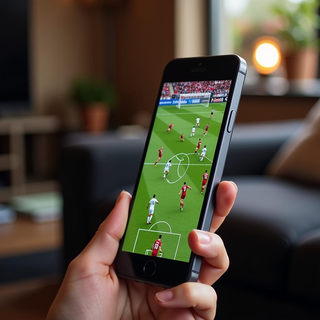 Watching live football on a mobile app