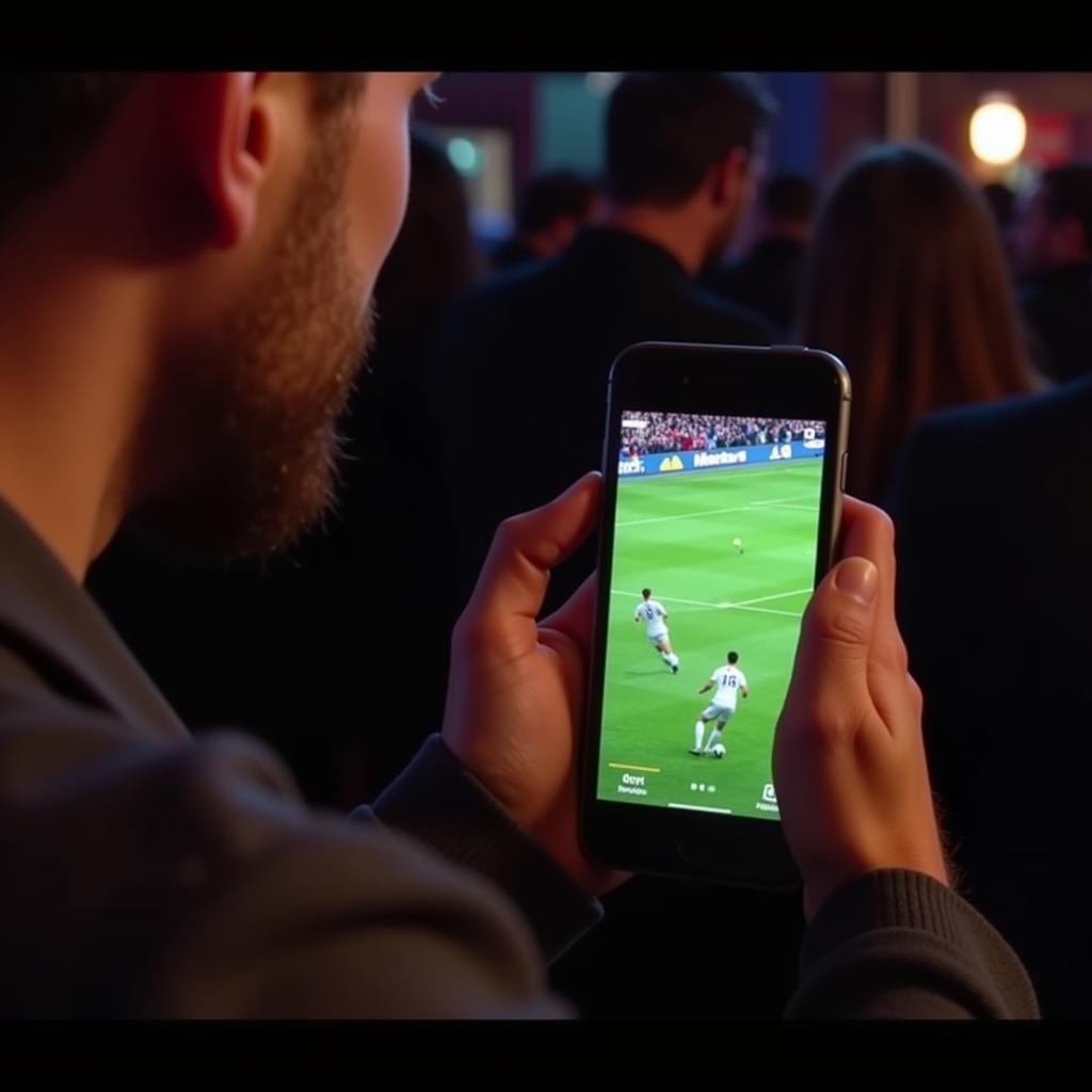 Watching live football on mobile phone