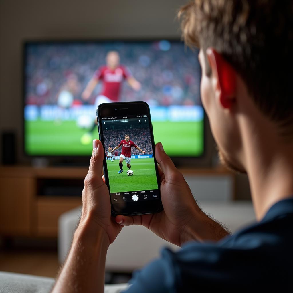 Watching live football on a mobile phone