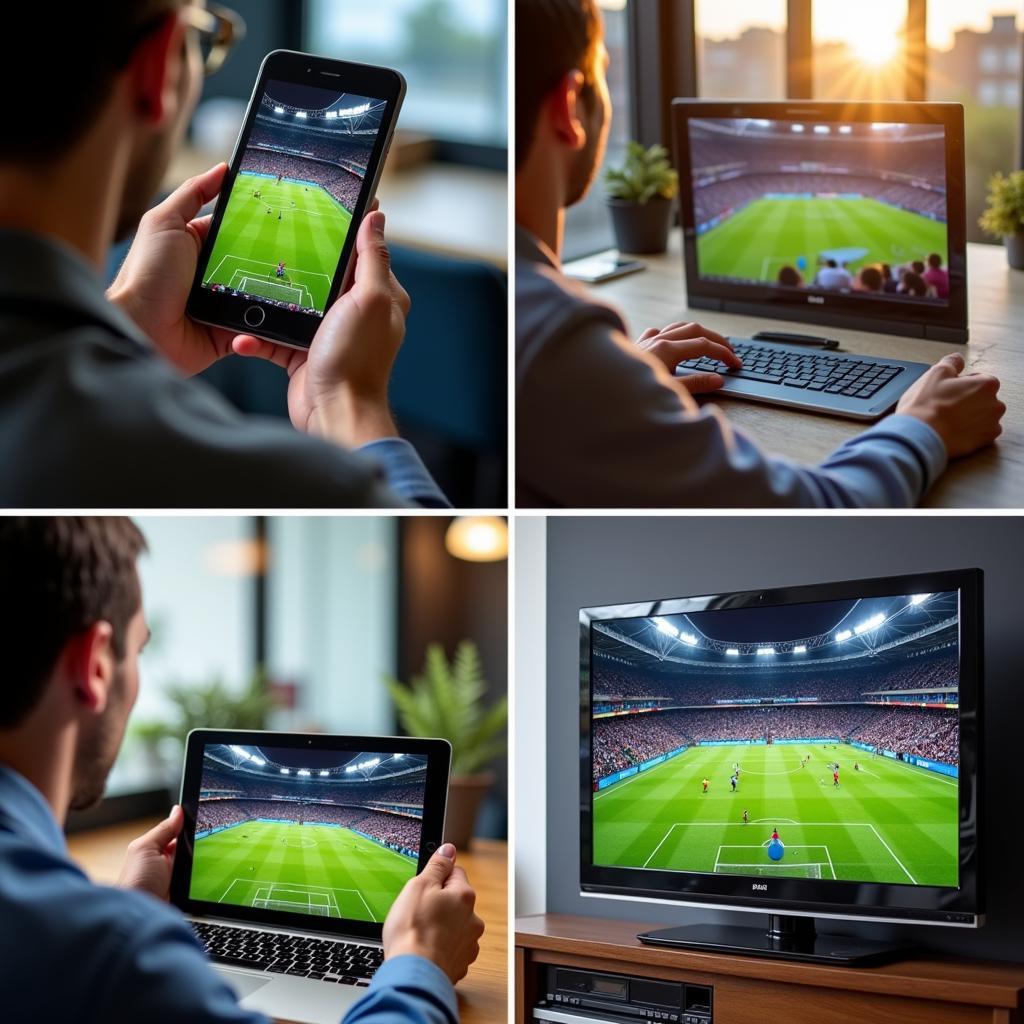 Watching live football on multiple devices