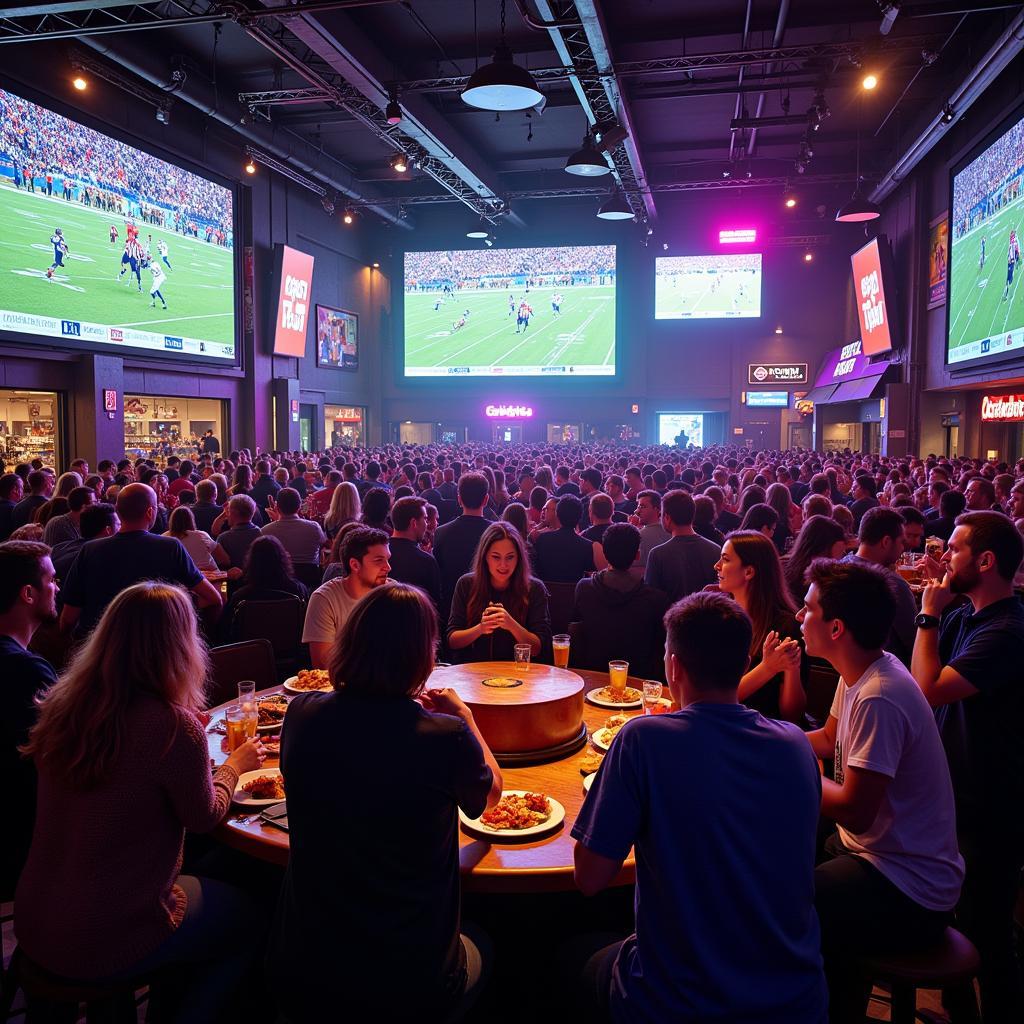 Watching Monday Night Football at a Sports Bar