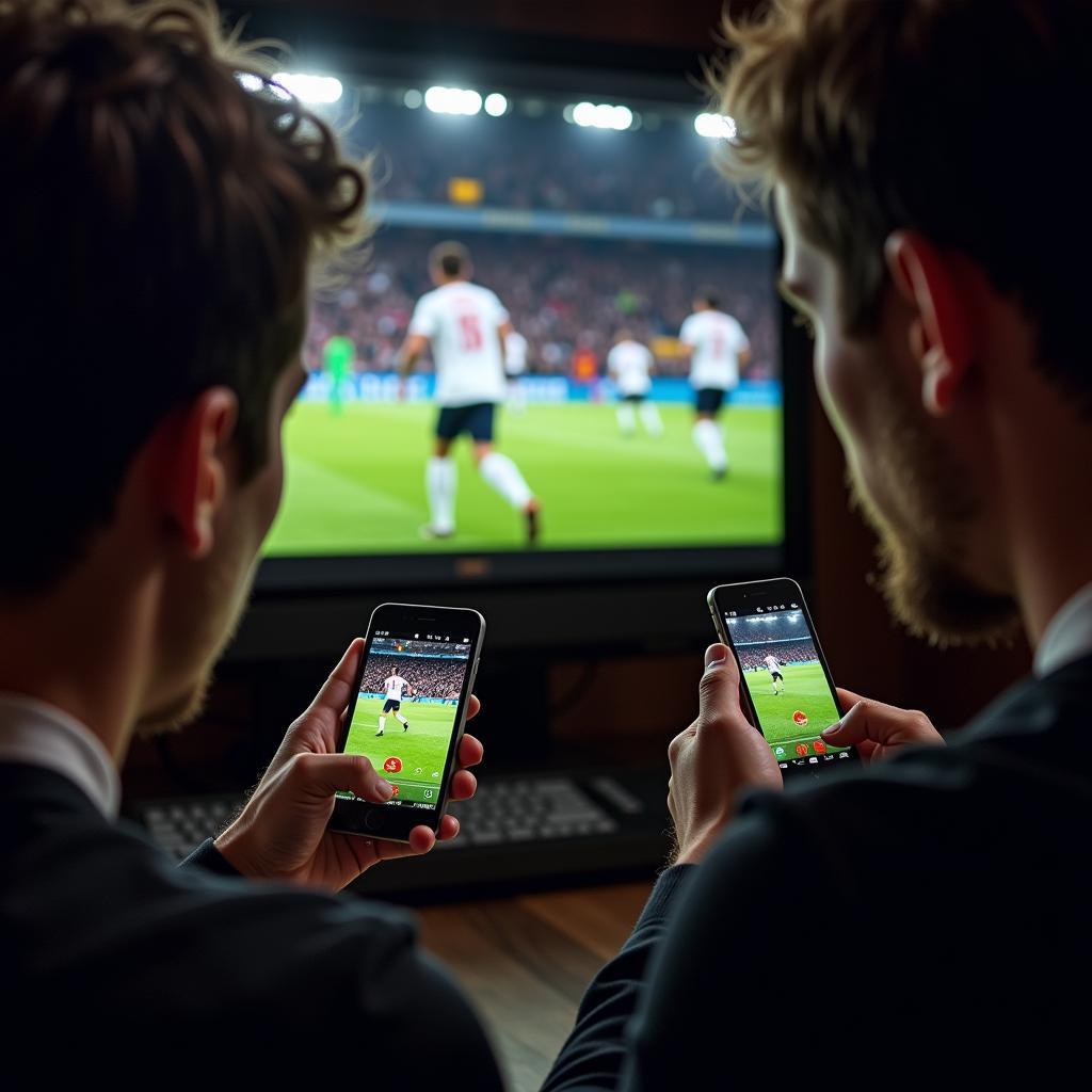 Fans Watching Premier League on Mobile Devices