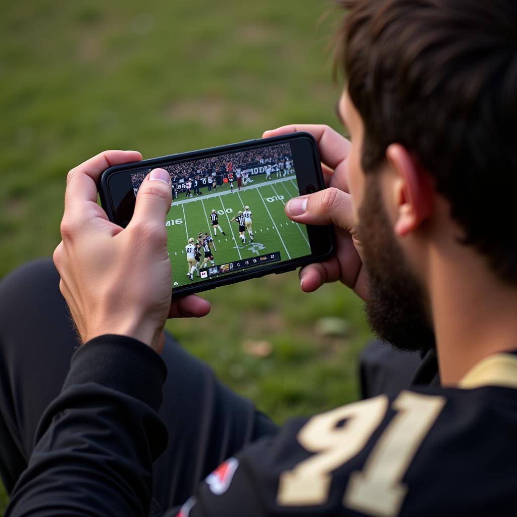 Watching Saints Game on Mobile