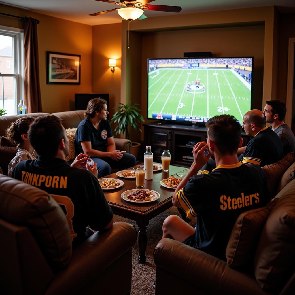 Watching Steelers Game at Home in Quincy, IL