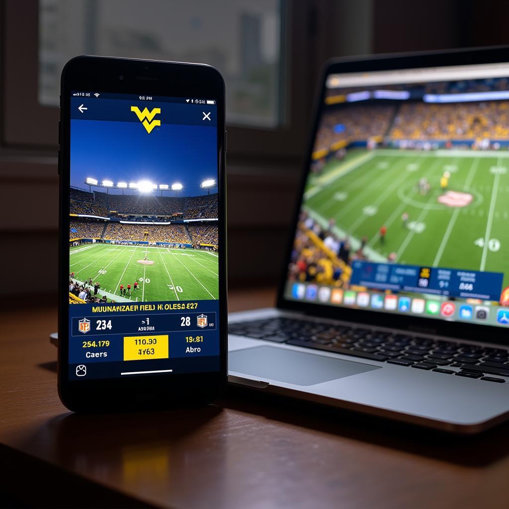 WVU Football Live Score Update on Mobile and Laptop