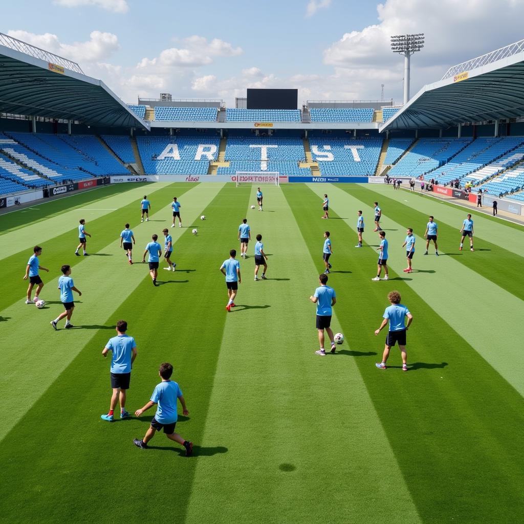 Young Argentina Football Players Training