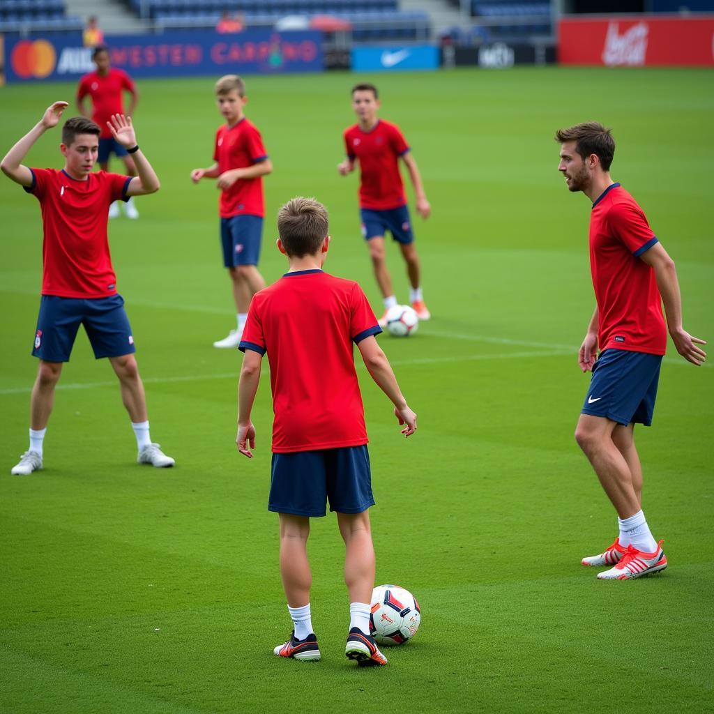 Young Dutch Football Players Training