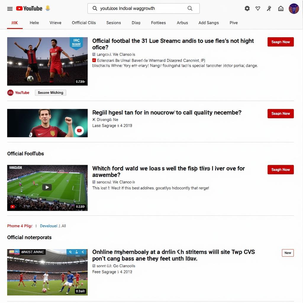 Finding Legitimate YouTube Football Live Streams