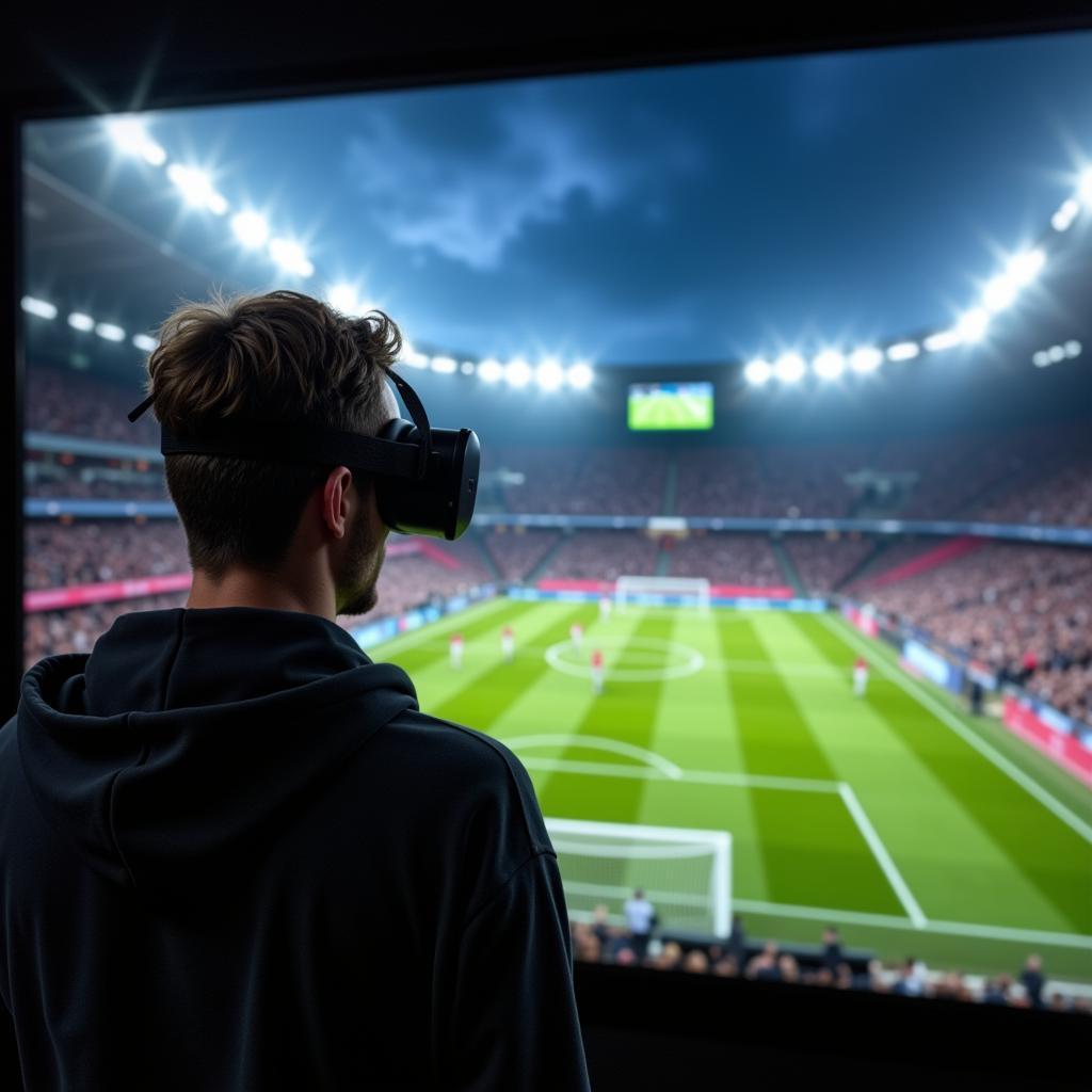 Futuristic Football Viewing with VR Headset