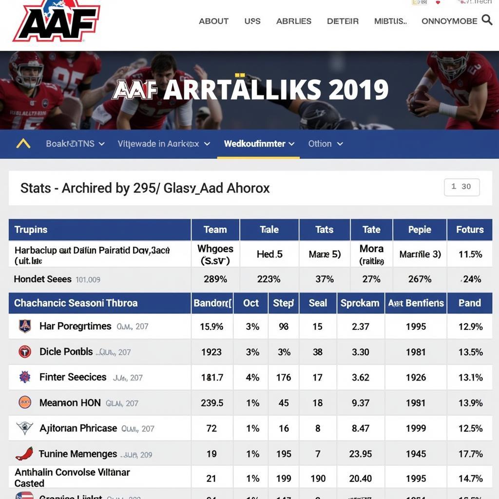 Example of AAF Stats Website