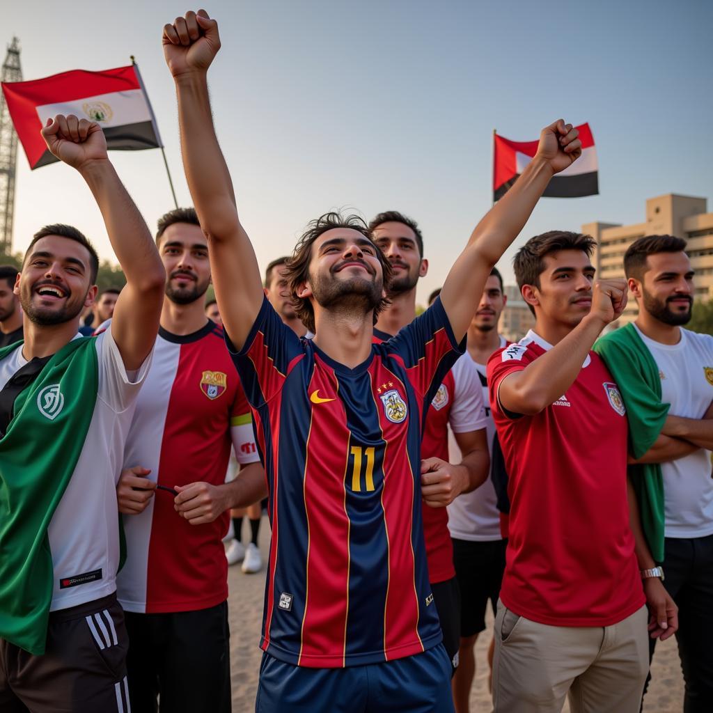 Abu Dhabi Football Fans Celebrating